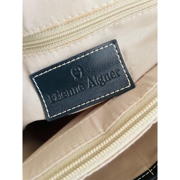 Bundle 2 natural straw/canvas Etienne Aigner summer shoulder bag handbags tote - Picture 8 of 8